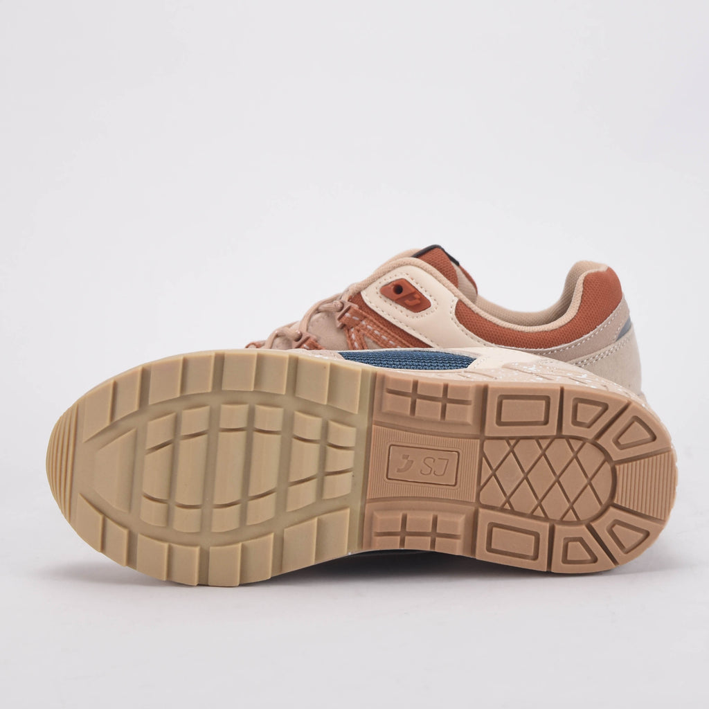 Baskets rétro SJ FreedomToMove – Sable & Bleu Océan
